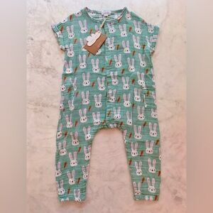 NWT Angel Dear Bunny Romper, 18-24M, 100% Cotton Muslin